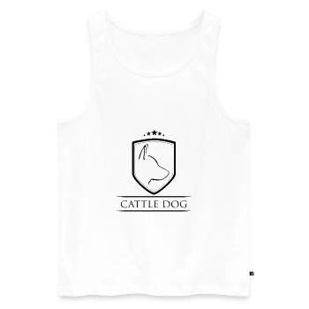 CATTLE DOG WAPPEN - Männer Premium Bio Tank Top - Weiß - Vorne - Michal (187cm)