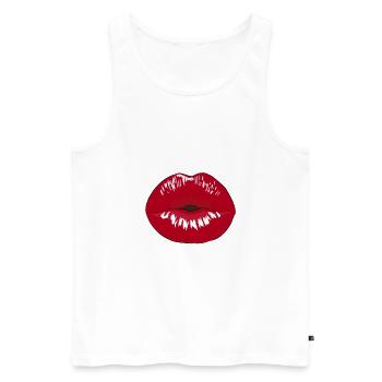 lips - Men's Premium Organic Tank Top - white - Front - Michal (187cm)