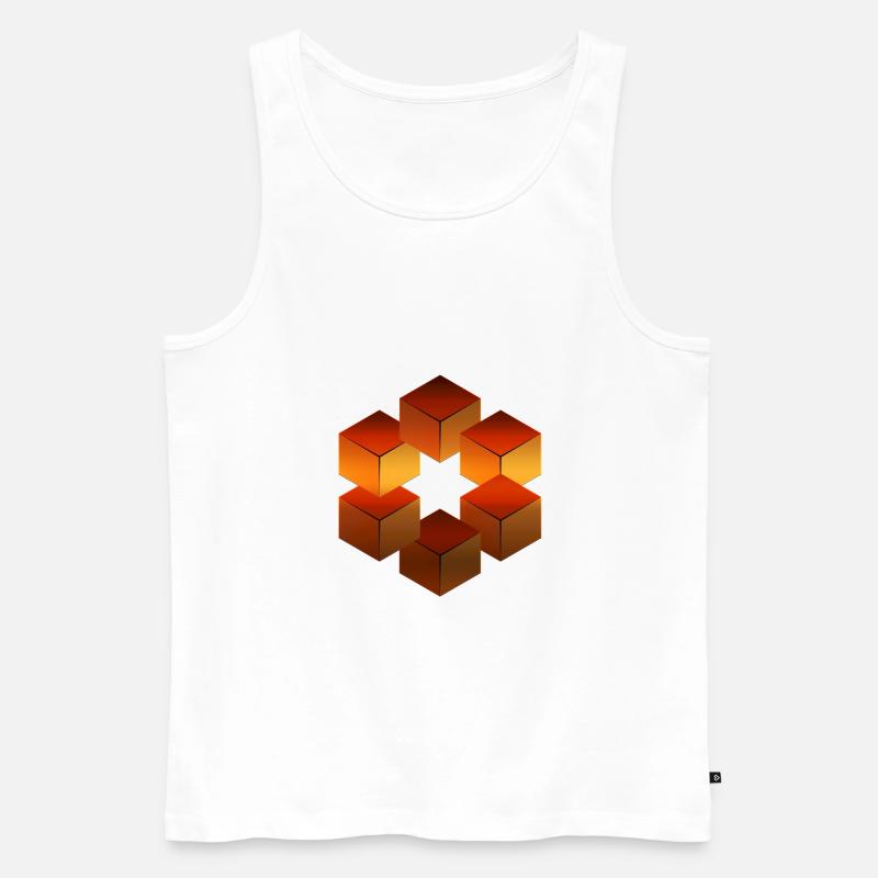 Optische Illusion - Männer Premium Bio Tank Top - Weiß