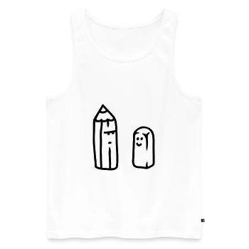 Pencil and eraser - line - Men's Premium Organic Tank Top - white - Front - AI Model Male 178 light (178cm)