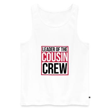 Leader Cousin Crew Team - Débardeur bio Premium Homme - blanc - Devant - Michal (187cm)
