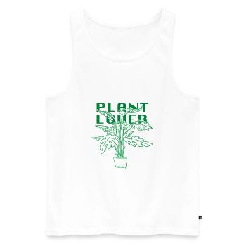 Plant Lover - Männer Premium Bio Tank Top - Weiß - Vorne - Michal (187cm)