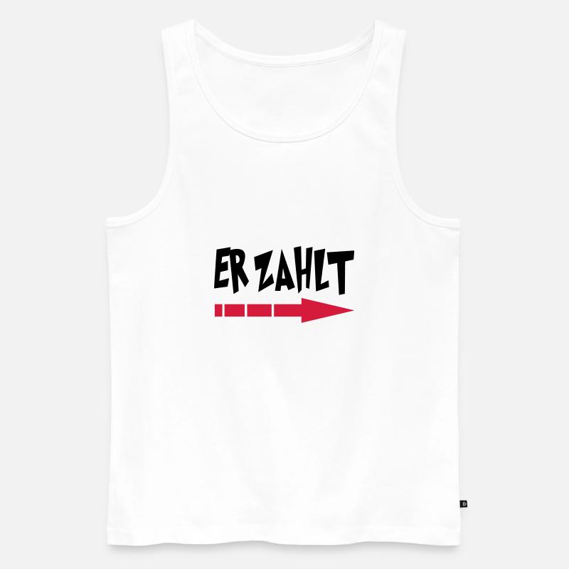 er_zahlt - Männer Premium Bio Tank Top - Weiß