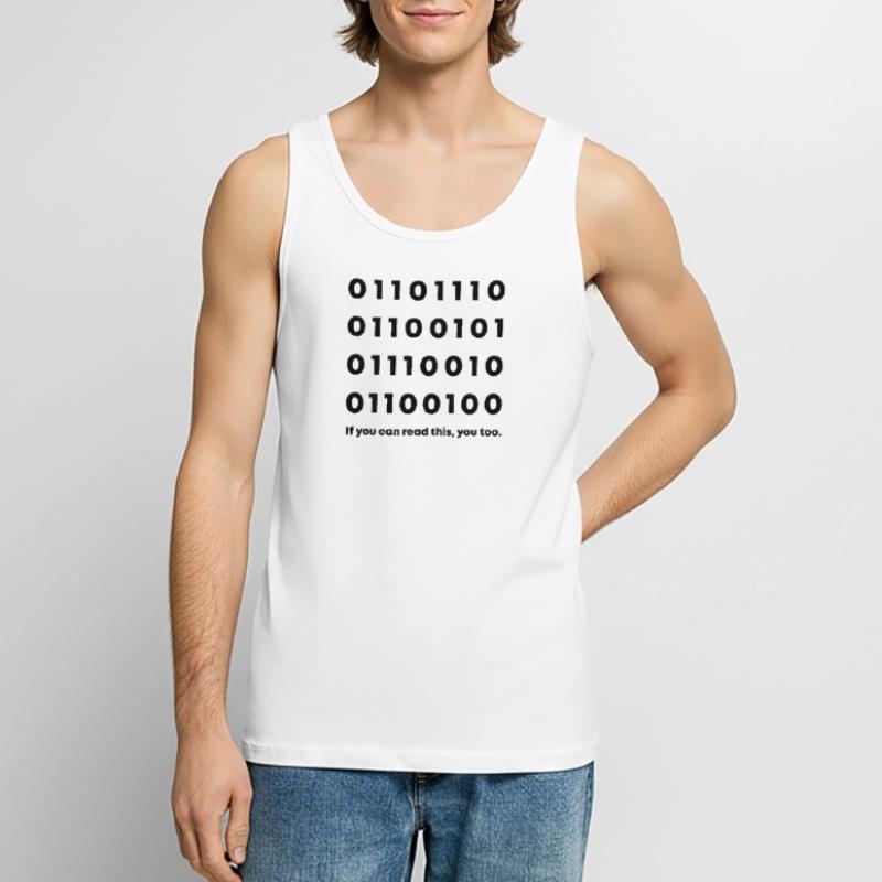 Binary Code Nerd Men's Premium Organic Tank Top
