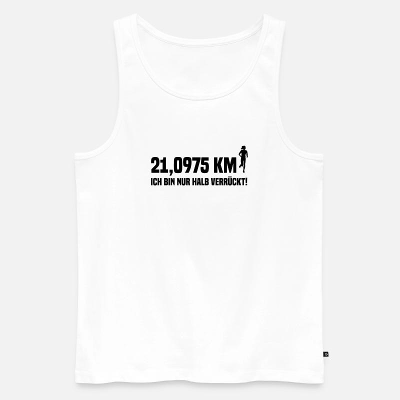 Halbmarathon - Männer Premium Bio Tank Top - Weiß