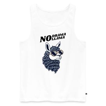 No Drama Llama - Lama Alpaka Spruch Design - Männer Premium Bio Tank Top - Weiß - Vorne - AI Model Male 178 light (178cm)