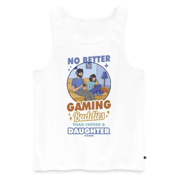Papa Fille Enfant Fête des Pères Fille Cadeau - Débardeur bio Premium Homme - blanc - Devant - Michal (187cm)