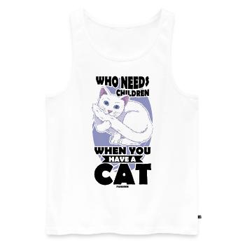 beste Katzenmama Katzendame Katzenbesitzer Geschen - Männer Premium Bio Tank Top - Weiß - Vorne - Michal (187cm)