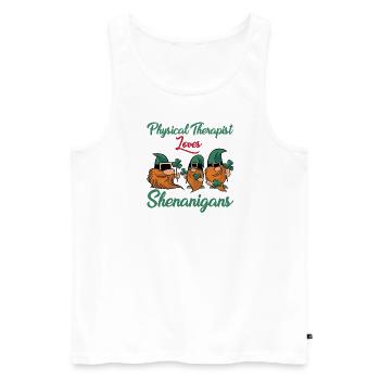 Physiotherapy St. Patrick's Day Gift - Men's Premium Organic Tank Top - white - Front - Michal (187cm)