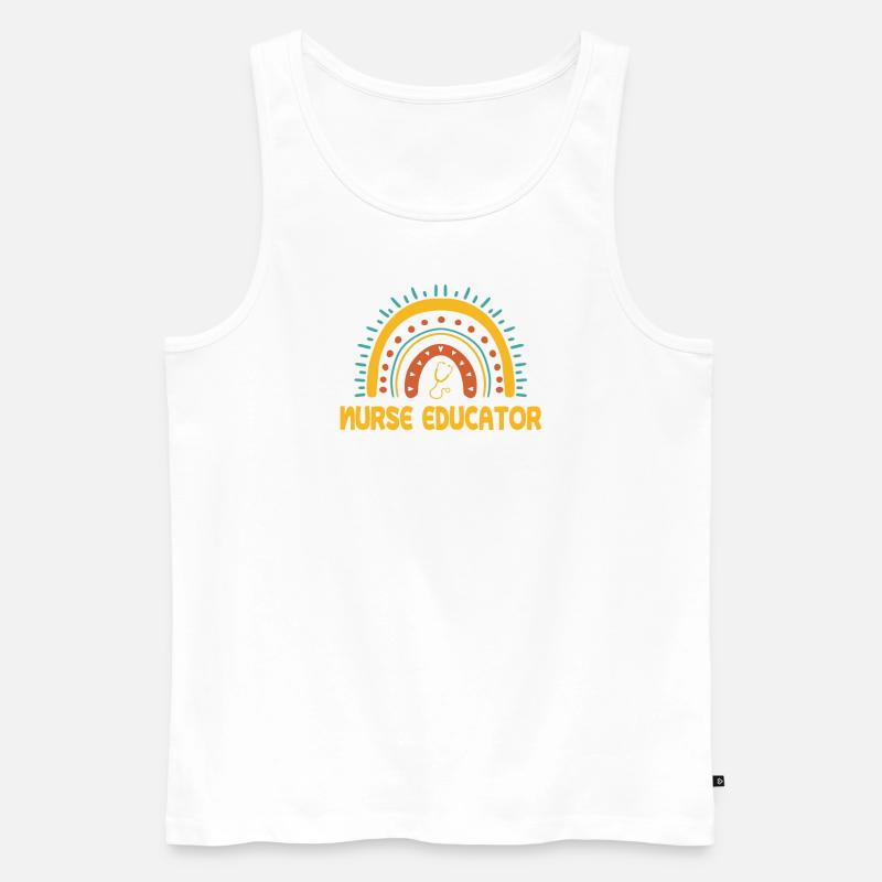 Krankenpfleger-Ausbilderin Boho Regenbogen - Männer Premium Bio Tank Top - Weiß