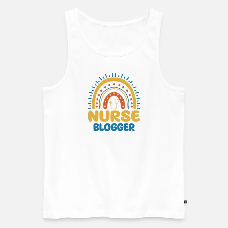 Krankenschwester Blogger Boho Regenbogen - Männer Premium Bio Tank Top - Weiß