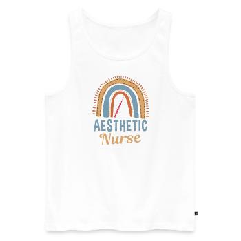 Ästhetische Krankenschwester Regenbogen - Männer Premium Bio Tank Top - Weiß - Vorne - Michal (187cm)