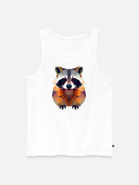 Feuriger Waschbärkopf - Männer Premium Bio Tank Top - Weiß