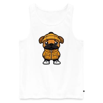 Boxer Dog Cartoon - Men's Premium Organic Tank Top - white - Front - AI Model Male 178 light (178cm)