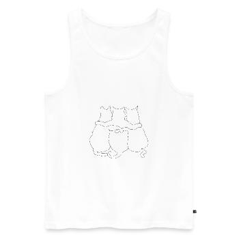 3 Cats together| Cats Line drawing - Men's Premium Organic Tank Top - white - Front - AI Model Male 178 light (178cm)