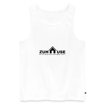 Geschenk Einzug Umzug | ZUHAUSE HERZ HAUS - Männer Premium Bio Tank Top - Weiß - Vorne - AI Model Male 178 light (178cm)