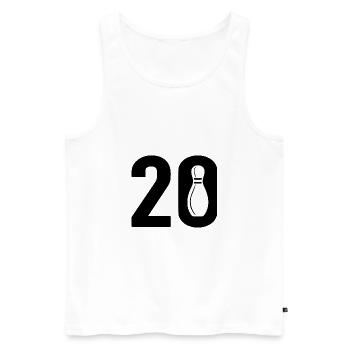20 Bowling Bowler 20 - Men's Premium Organic Tank Top - white - Front - AI Model Male 178 light (178cm)