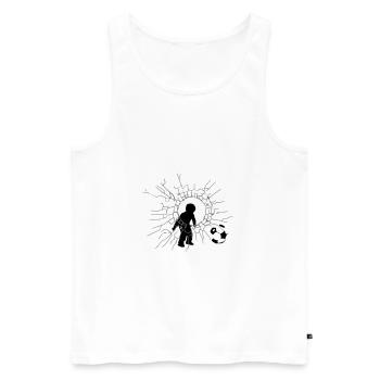 garçon de football - Débardeur bio Premium Homme - blanc - Devant - Michal (187cm)