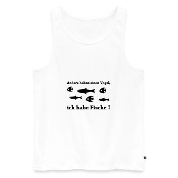 Aquarium saying fish bird - Men's Premium Organic Tank Top - white - Front - Michal (187cm)