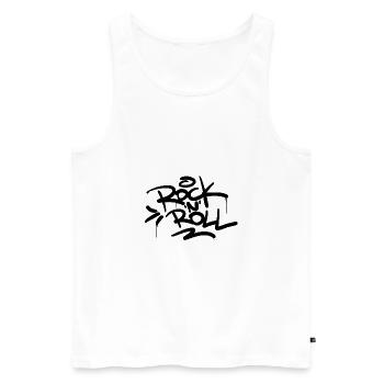 Rock N Roll - Men's Premium Organic Tank Top - white - Front - Michal (187cm)
