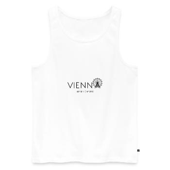 Vienne, Autriche, Prater, Grande Roue, Danube - Débardeur bio Premium Homme - blanc - Devant - AI Model Male 178 light (178cm)