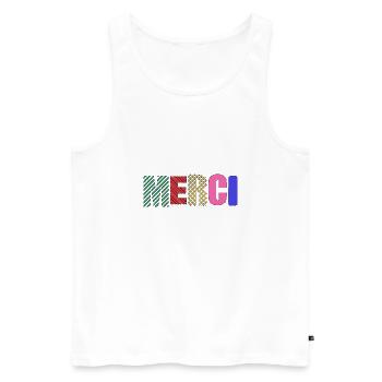 Vielen Dank - Männer Premium Bio Tank Top - Weiß - Vorne - Michal (187cm)