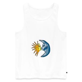 Sun and Moon - Men's Premium Organic Tank Top - white - Front - AI Model Male 178 light (178cm)