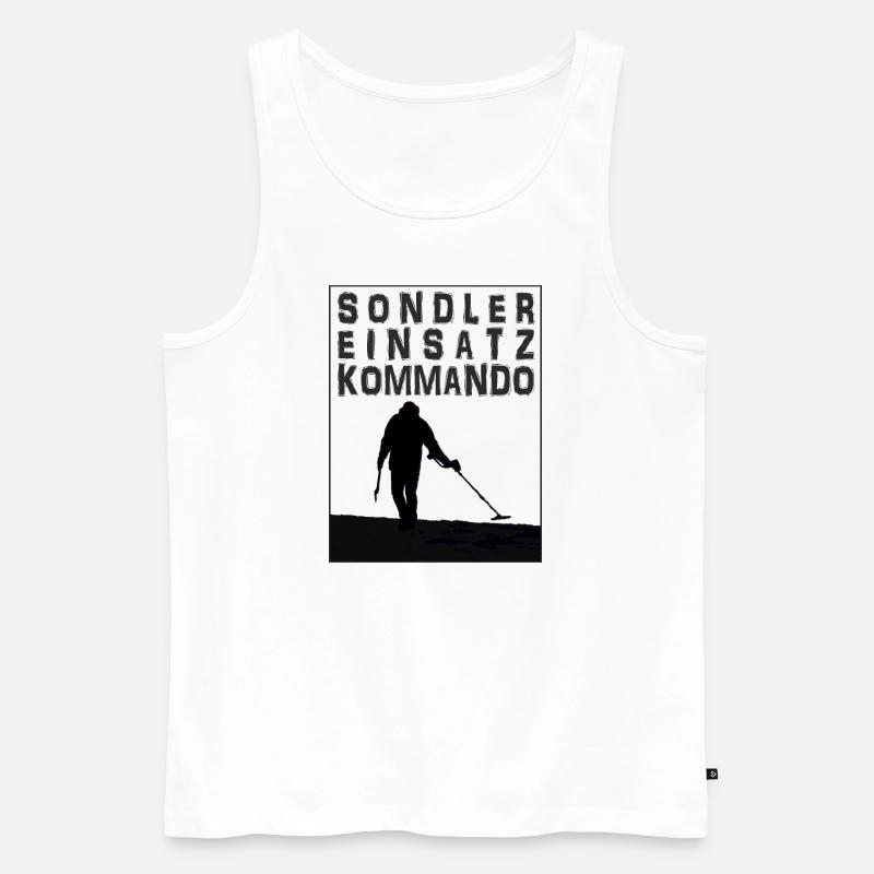 Sondler Einsatz Kommando, sondeln, Metalldetektor - Männer Premium Bio Tank Top - Weiß