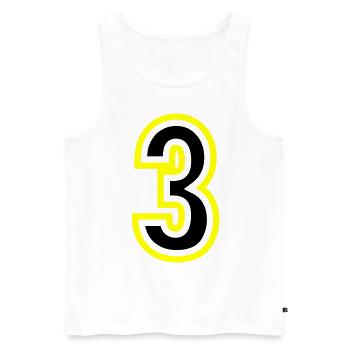 3 Zahl College - Männer Premium Bio Tank Top - Weiß - Vorne - Michal (187cm)