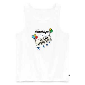 Estrichleger Jubiläum 10 Jahre 10. jähriges Jubi - Männer Premium Bio Tank Top - Weiß - Vorne - Michal (187cm)