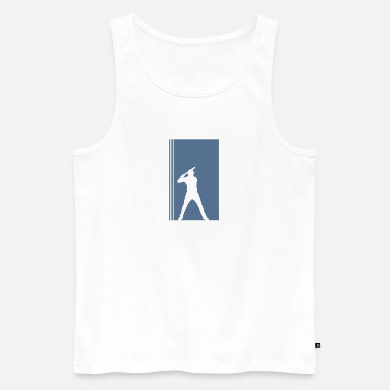Baseball Baseballschläger Bat Baseballschläger - Männer Premium Bio Tank Top - Weiß