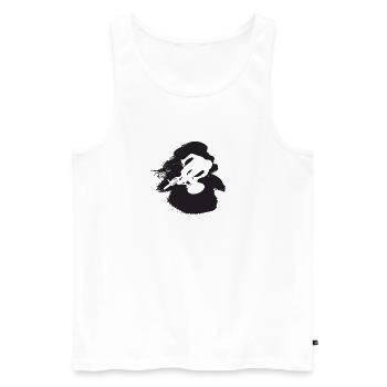 Mountainbiking Downhill Mountainbiking - Männer Premium Bio Tank Top - Weiß - Vorne - AI Model Male 178 light (178cm)