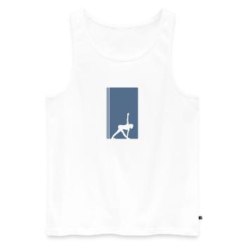 Yoga Vinyasa - Débardeur bio Premium Homme - blanc - Devant - AI Model Male 178 light (178cm)