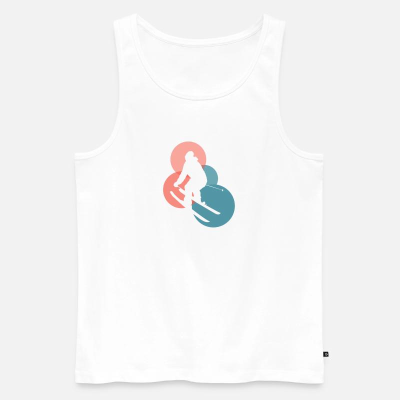 Ski Skiing Skiing - Männer Premium Bio Tank Top - Weiß