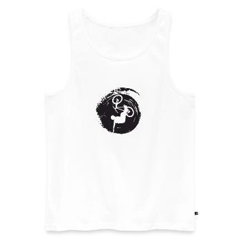 Downhill Mountainbiking - Männer Premium Bio Tank Top - Weiß - Vorne - AI Model Male 178 light (178cm)
