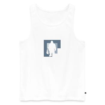 Yeti Lochness Big foot - Débardeur bio Premium Homme - blanc - Devant - Michal (187cm)