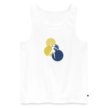 Ballerine, Ballet, Danseuse, Ballet - Débardeur bio Premium Homme - blanc - Devant - Michal (187cm)