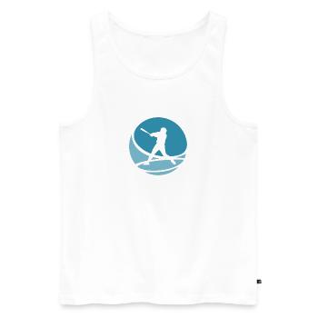 Joueur de softball Joueur de softball de baseball - Débardeur bio Premium Homme - blanc - Devant - Michal (187cm)
