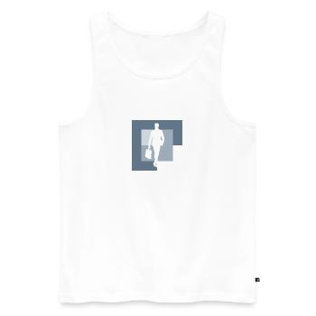 Bänker Business Bänker - Männer Premium Bio Tank Top - Weiß - Vorne - AI Model Male 178 light (178cm)