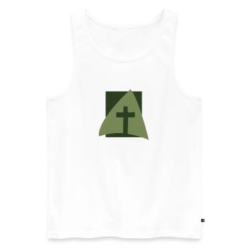 Église de la Croix Christ - Débardeur bio Premium Homme - blanc - Devant - Michal (187cm)