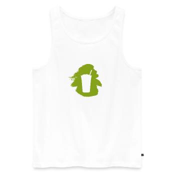 Bubbletee Tee Boba - Männer Premium Bio Tank Top - Weiß - Vorne - AI Model Male 178 light (178cm)