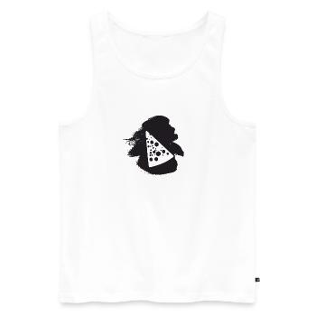Maus Parmesan Feinschmecker - Männer Premium Bio Tank Top - Weiß - Vorne - AI Model Male 178 light (178cm)