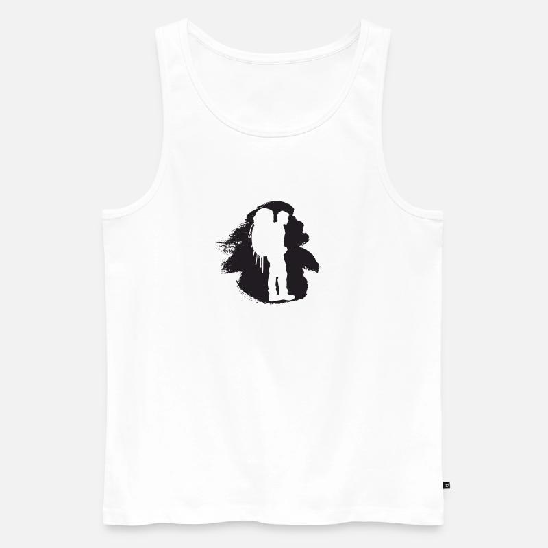 Rucksack Backpacking Wanderung - Männer Premium Bio Tank Top - Weiß