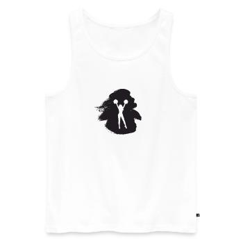 Fille Girlie Pom-pom girl - Débardeur bio Premium Homme - blanc - Devant - AI Model Male 178 light (178cm)