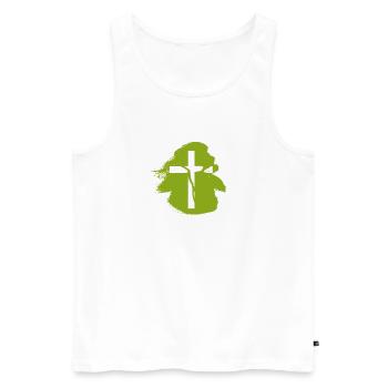 Cross Bible Verse Christian - Men's Premium Organic Tank Top - white - Front - Michal (187cm)
