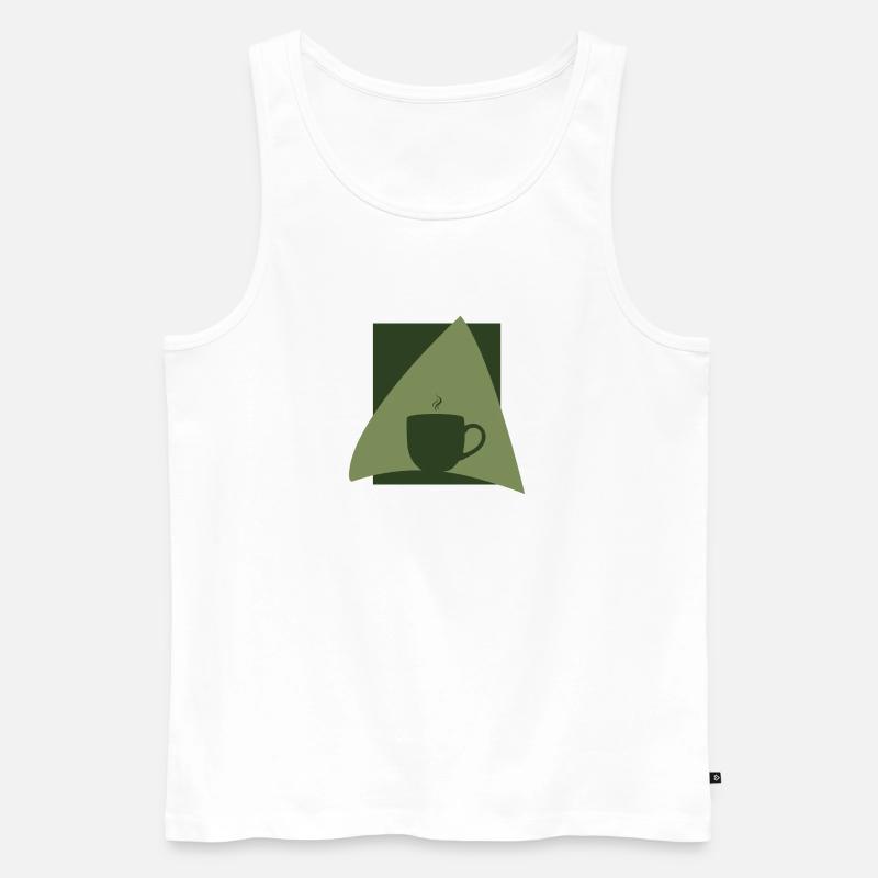 Kaffeebohne Cappuccino Kaffee - Männer Premium Bio Tank Top - Weiß