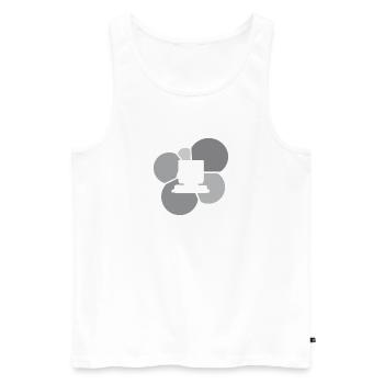 Travail sur ordinateur PC Informatique - Débardeur bio Premium Homme - blanc - Devant - AI Model Male 178 light (178cm)
