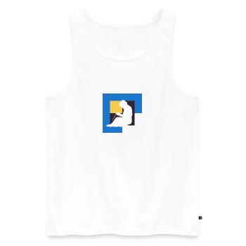 Häkeln Nadel Stricken - Männer Premium Bio Tank Top - Weiß - Vorne - AI Model Male 178 light (178cm)