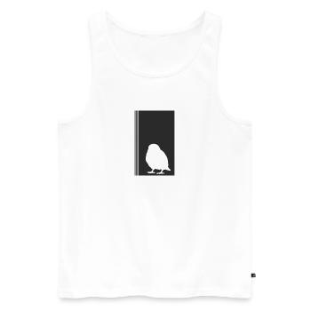 Perruche, Ailes, Oiseau - Débardeur bio Premium Homme - blanc - Devant - AI Model Male 178 light (178cm)