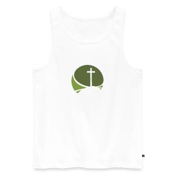 Bible de la Croix du Christ - Débardeur bio Premium Homme - blanc - Devant - Michal (187cm)